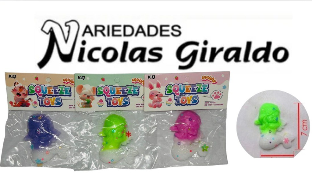 Squizzy mini sirena en bolsa pqt x20