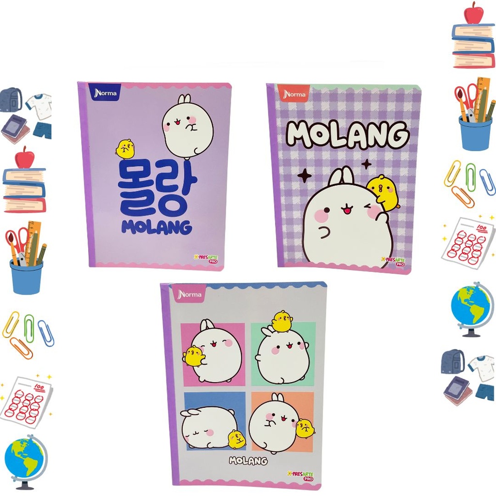 Cuaderno xpresarte cosido licencia 100H rayas molang