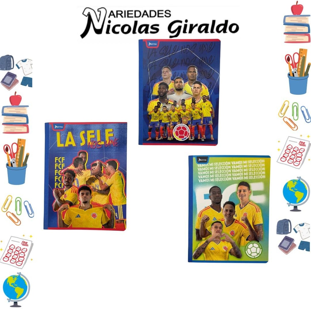 Cuaderno norma gama media seleccion colombia 100H cuadro