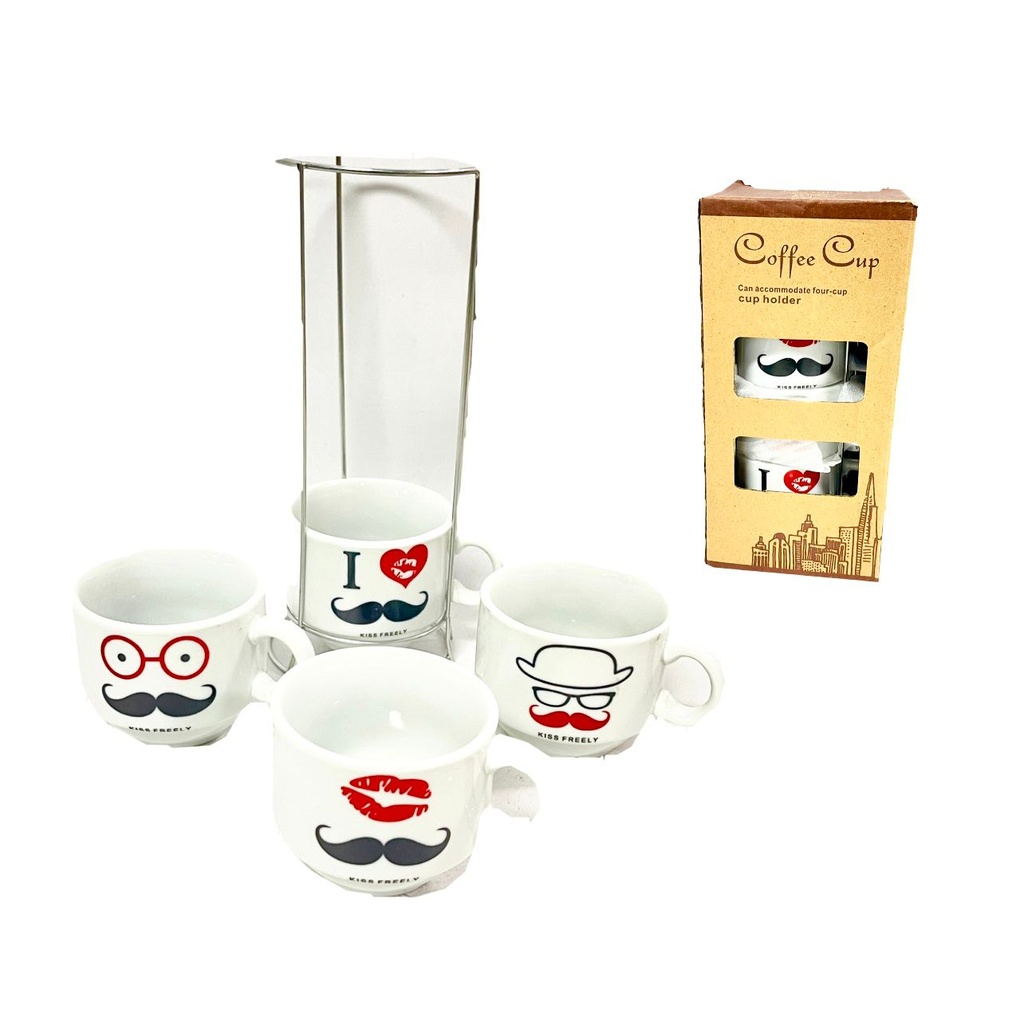 Pocillo tintero x4 con base estampado 