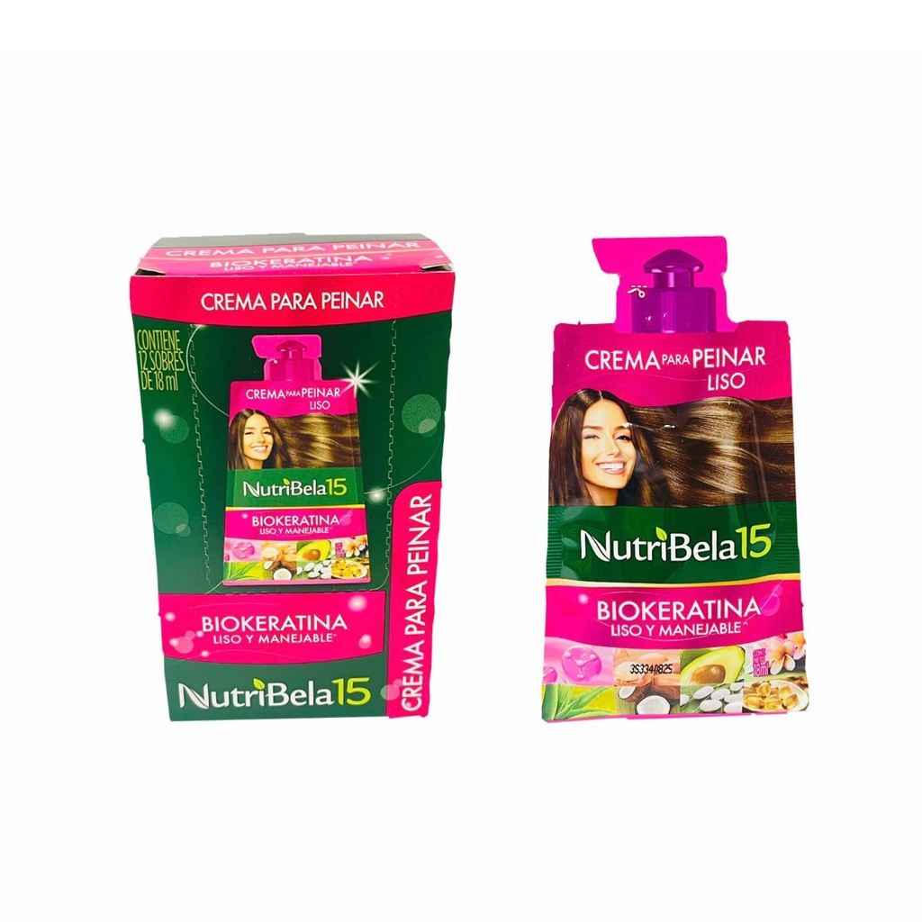 Crema de peinar nutribela biokeratina (fucsia) sobre x12  