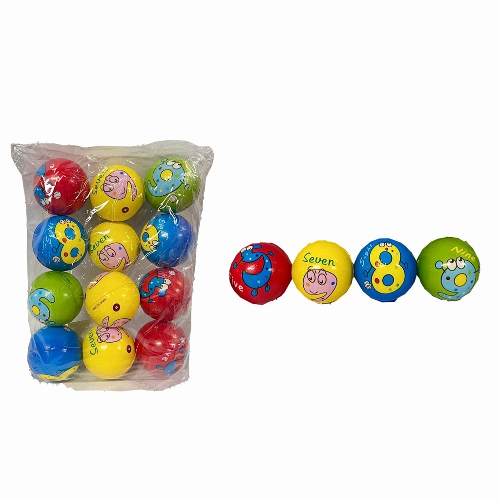 Pelota relajante animada numeros pequeña x12 