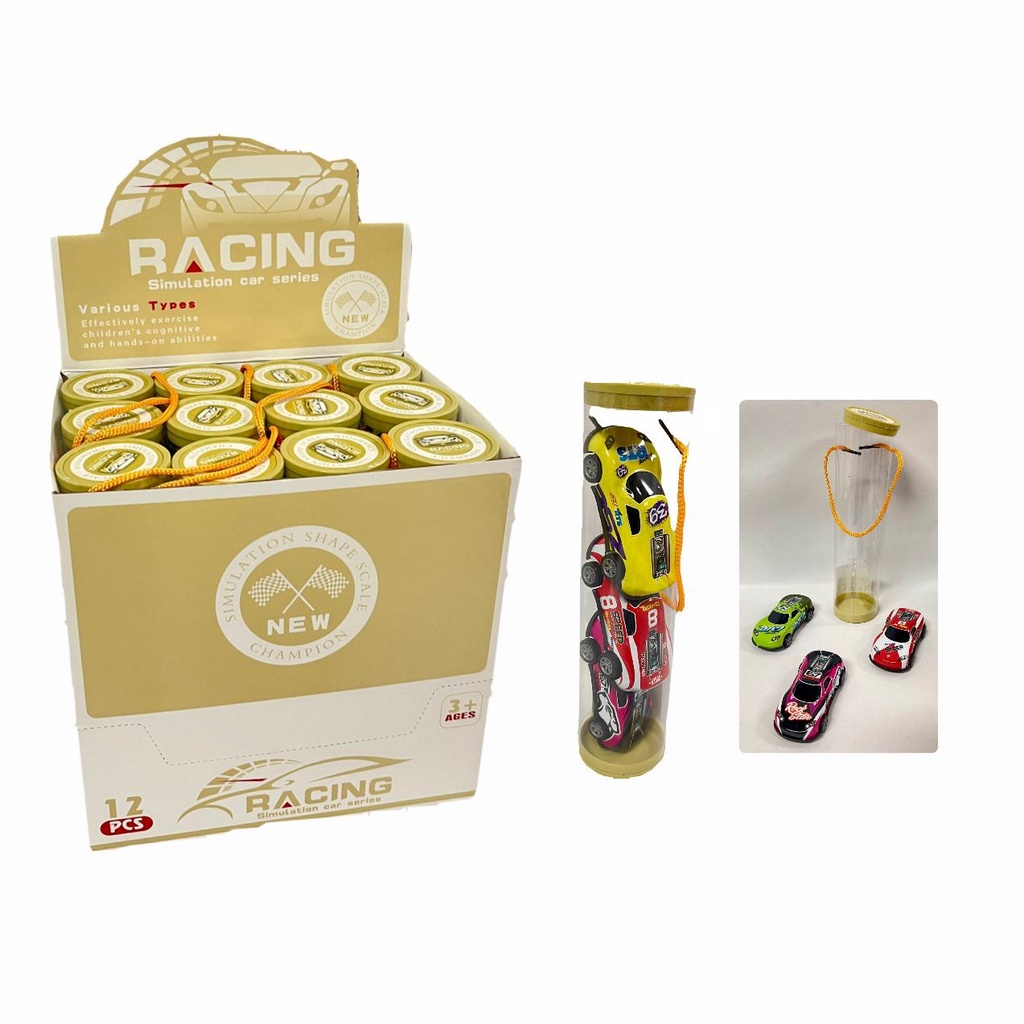 Carro coleccion metal x3 en tarro caja x12