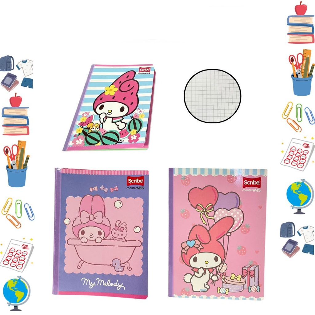Cuaderno cosido scribe licencia 100H cuadro my melody 
