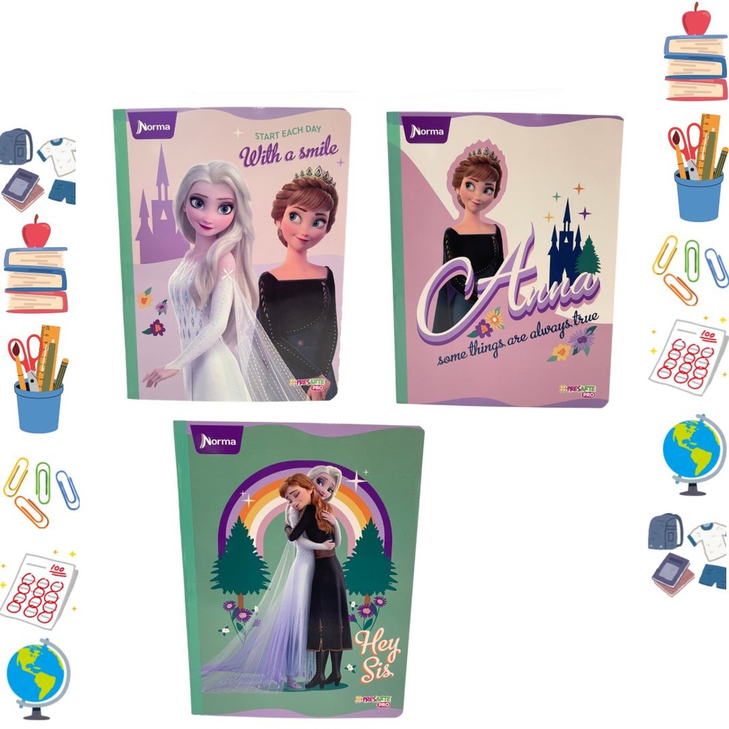 Cuaderno xpresarte cosido licencia 100H cuadro frozen 