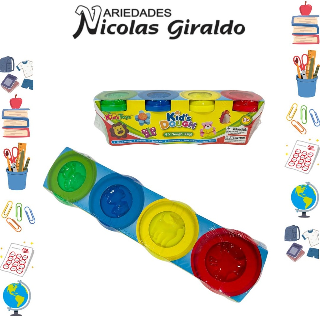 Plastilina moldeable tarro x4