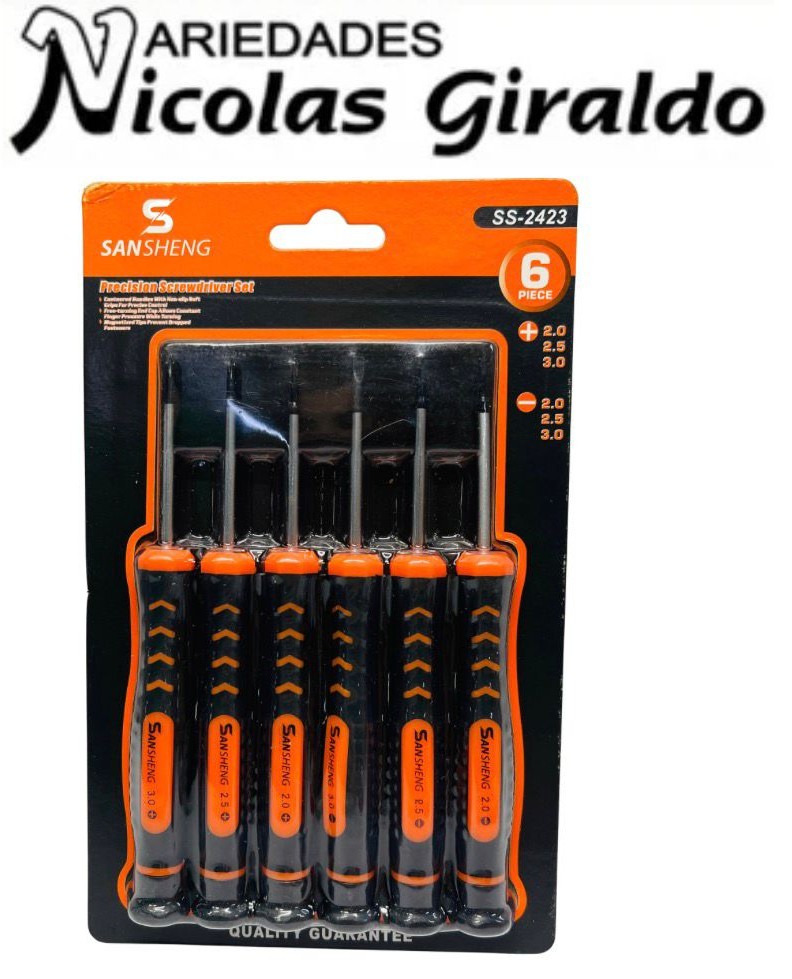 Destornillador relojero carton x6 