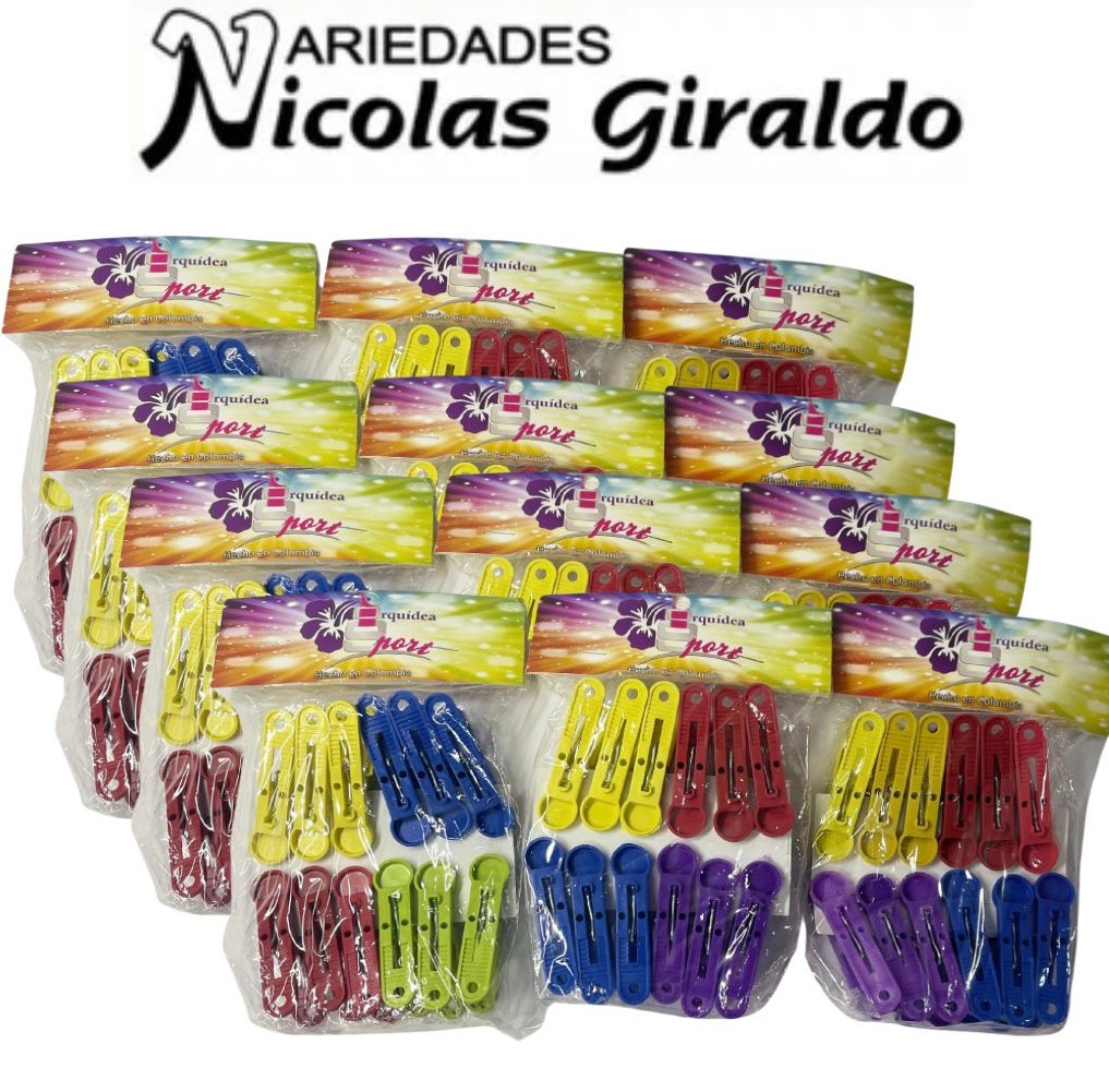 Gancho pinza orquidea ropa x12 PQT X12