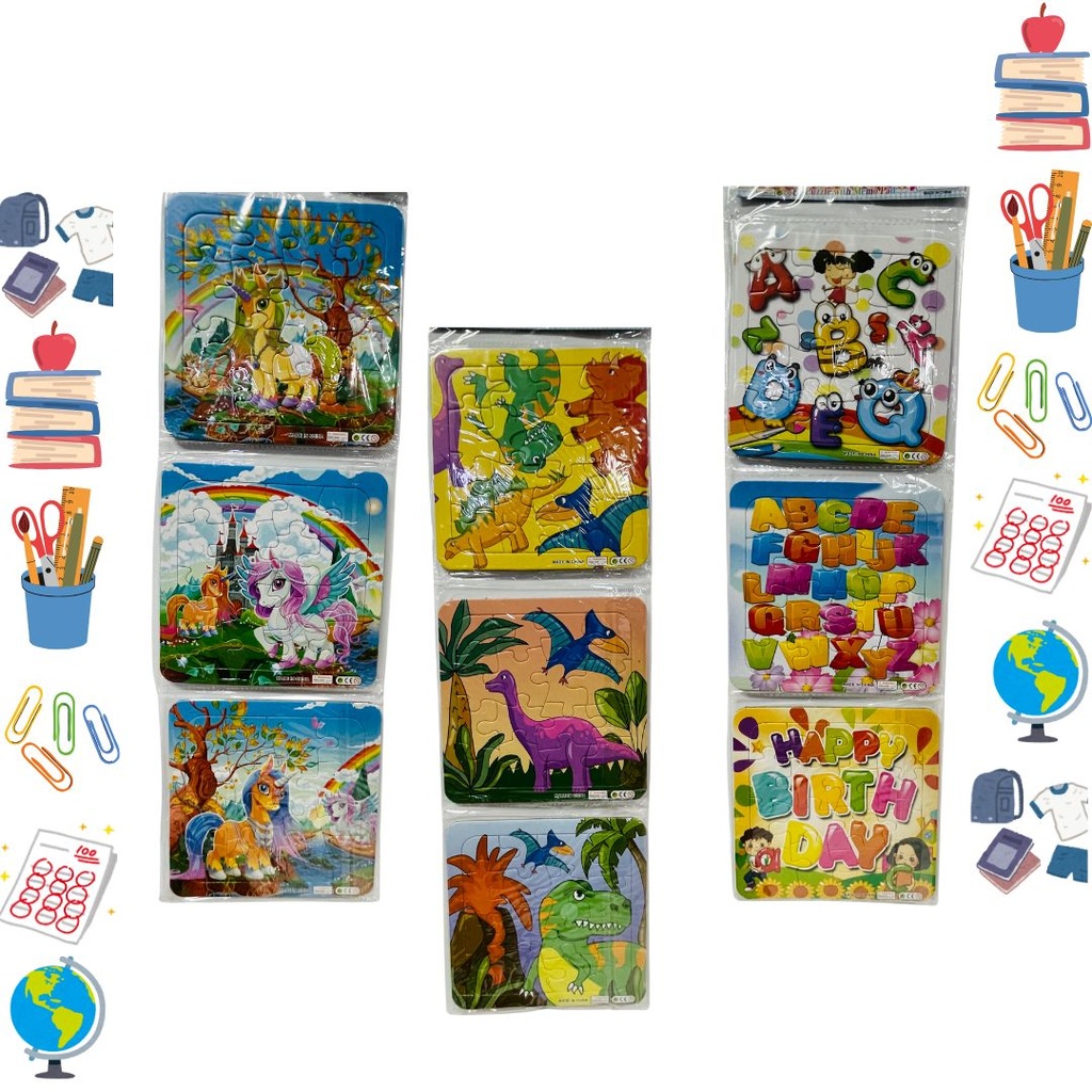 Rompecabezas carton mini x3  PQT X12