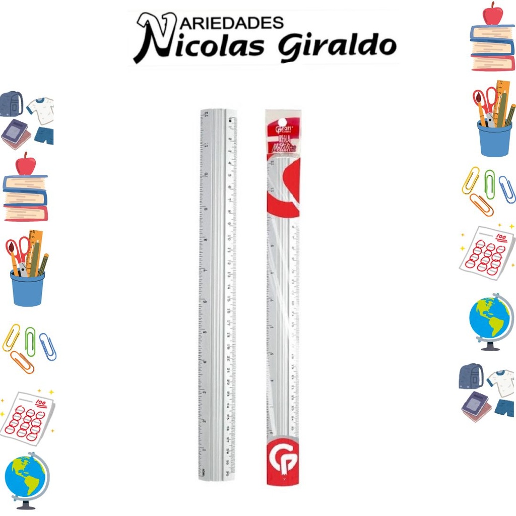 Regla metal 30 cm  PQT X12