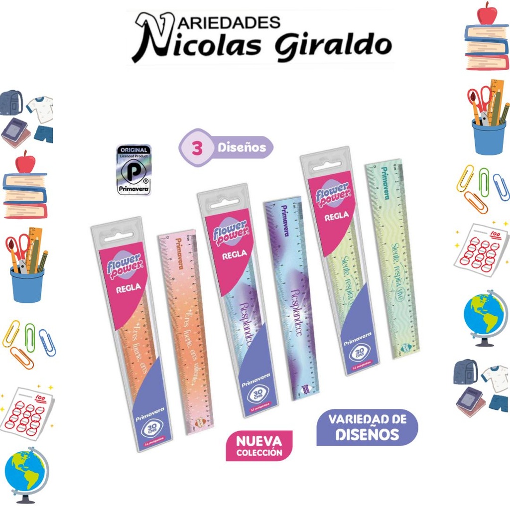 Regla primavera flower power PQT X12