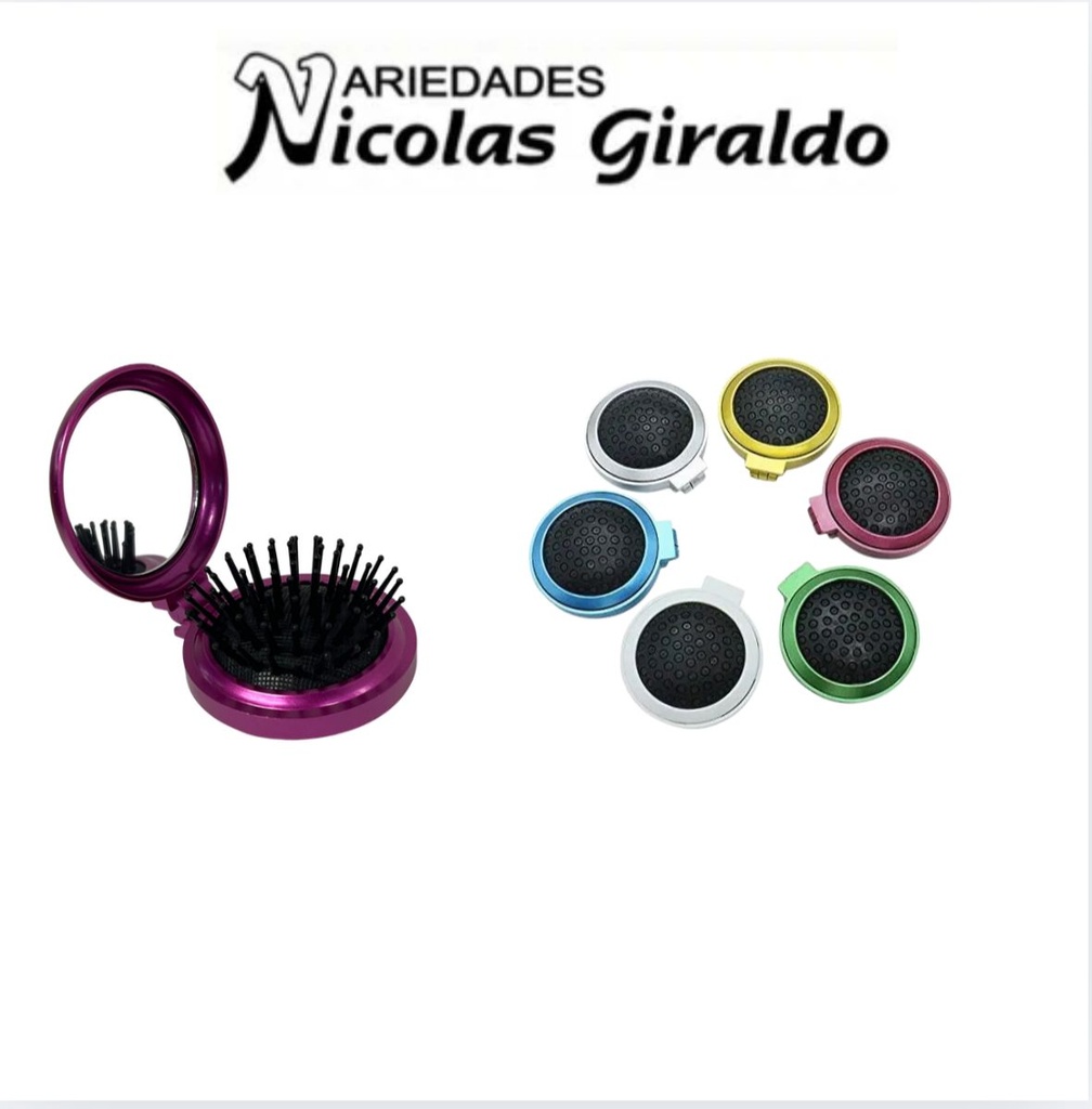 Cepillo peinar de doblar con espejo pqt x12  