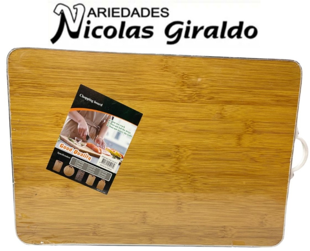 Tabla picar bambu con borde aluminio 29x44