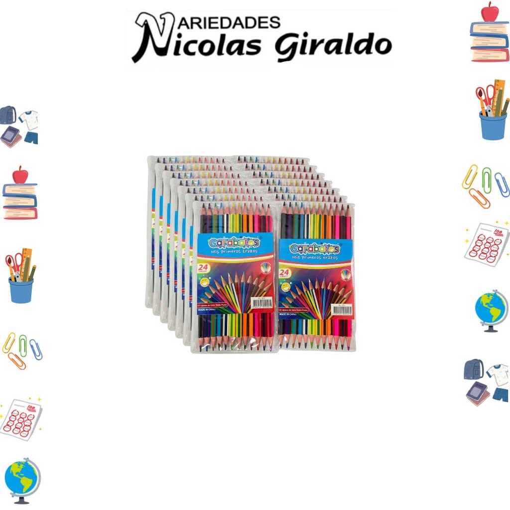 Color garabato doble punta x12 economico PQT X12