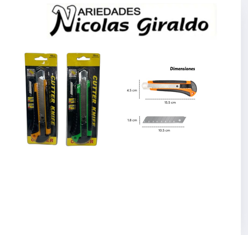 Bisturi encartonado grande fino 