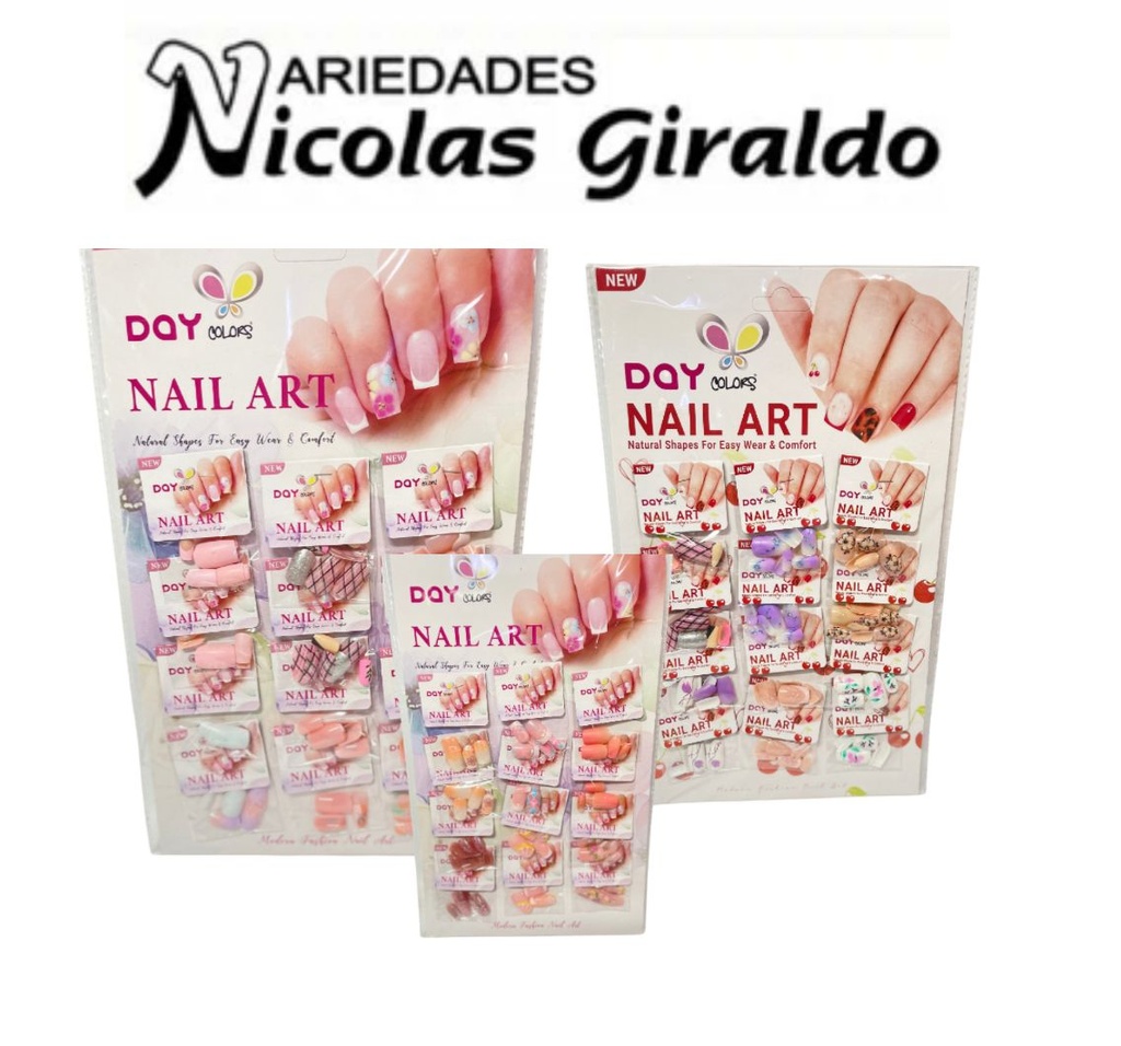 Carton uñas decorada x12  