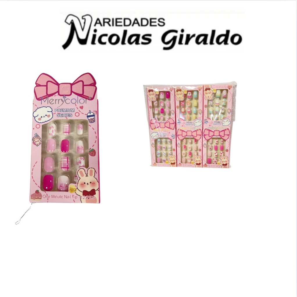 Uñas infantil caja paquete x12 