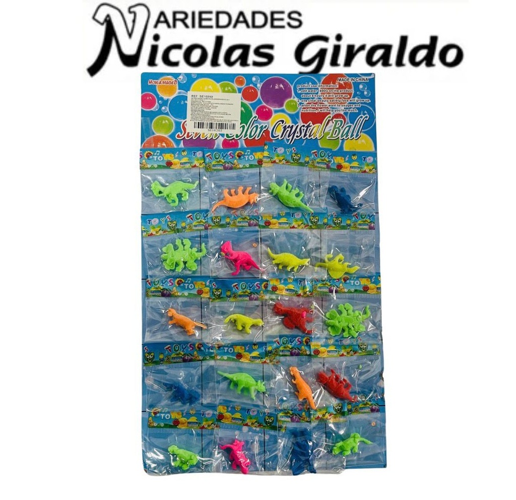 Animal crece en el agua dinosaurios x20