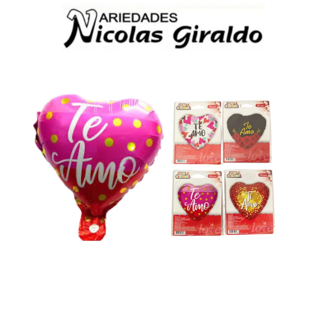 Globo inflable te amo x1 pqt x20