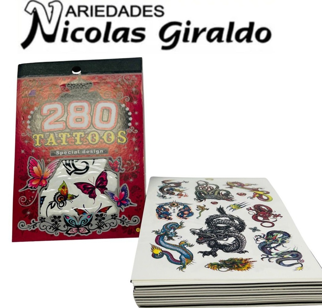 Libro tatuajes grande paquete x10  