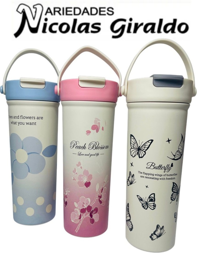 Termo metal fino fondo entero 600 ml dama