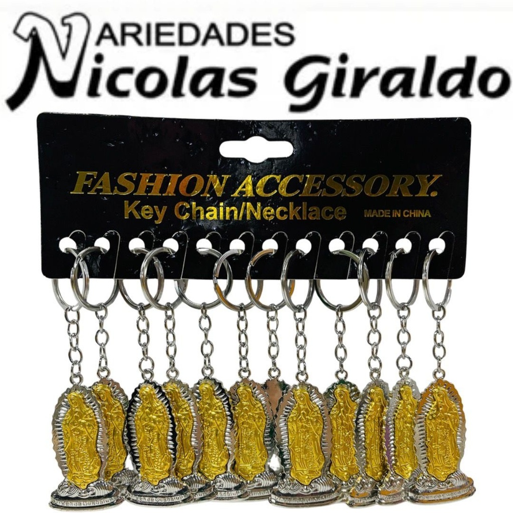 Llavero metal virgen de guadalupe  pqt x12