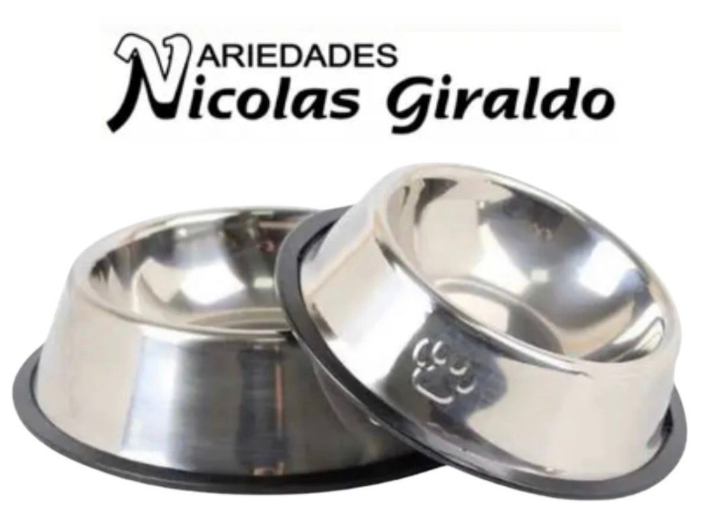 Comedero para mascota metalica x1 mediano 18CM 