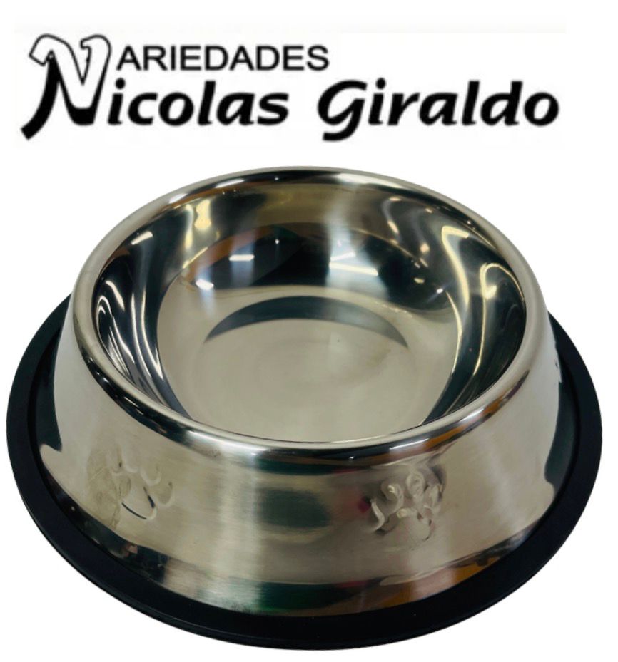 Comedero para mascota metalica x1 grande 22 CM 