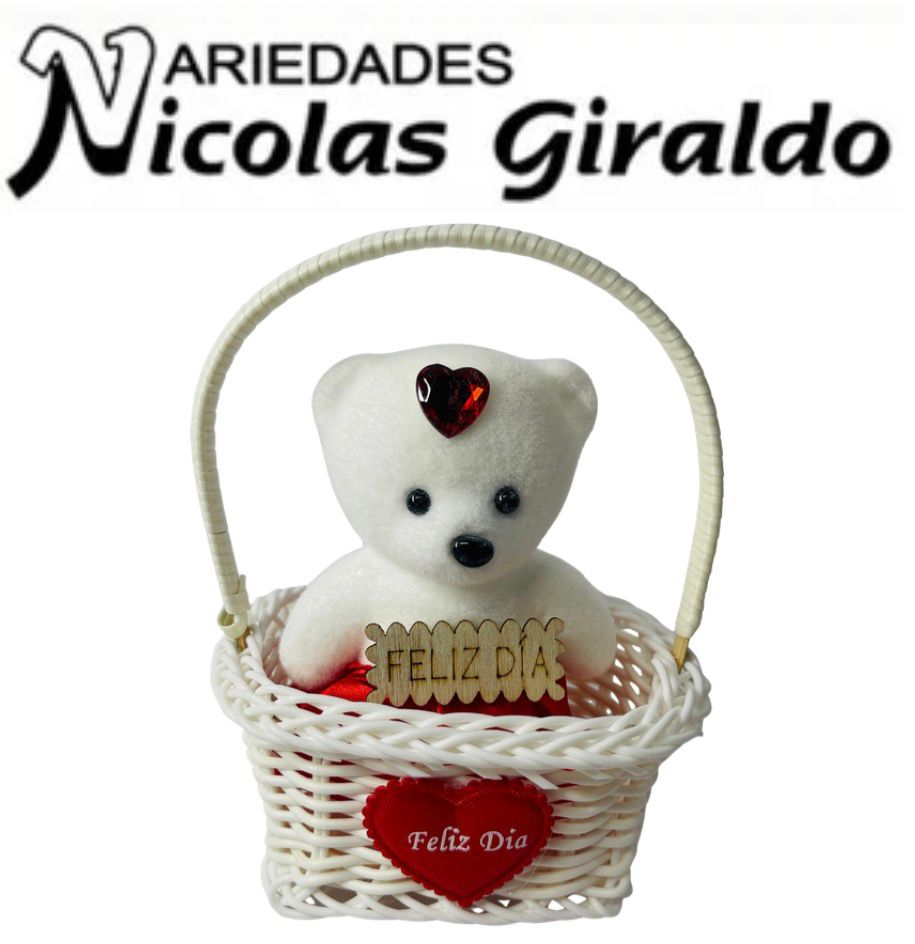 Detalle oso canasta feliz dia 