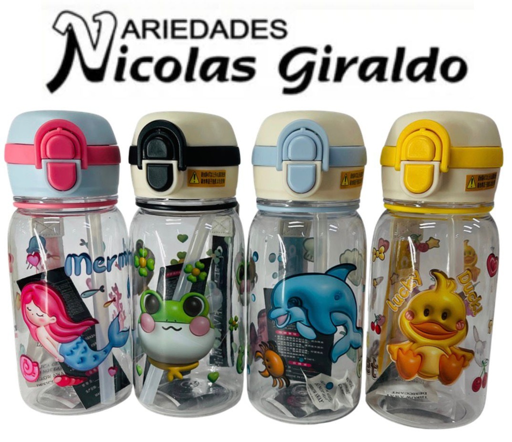 Termo infantil fino estampado 450ml 