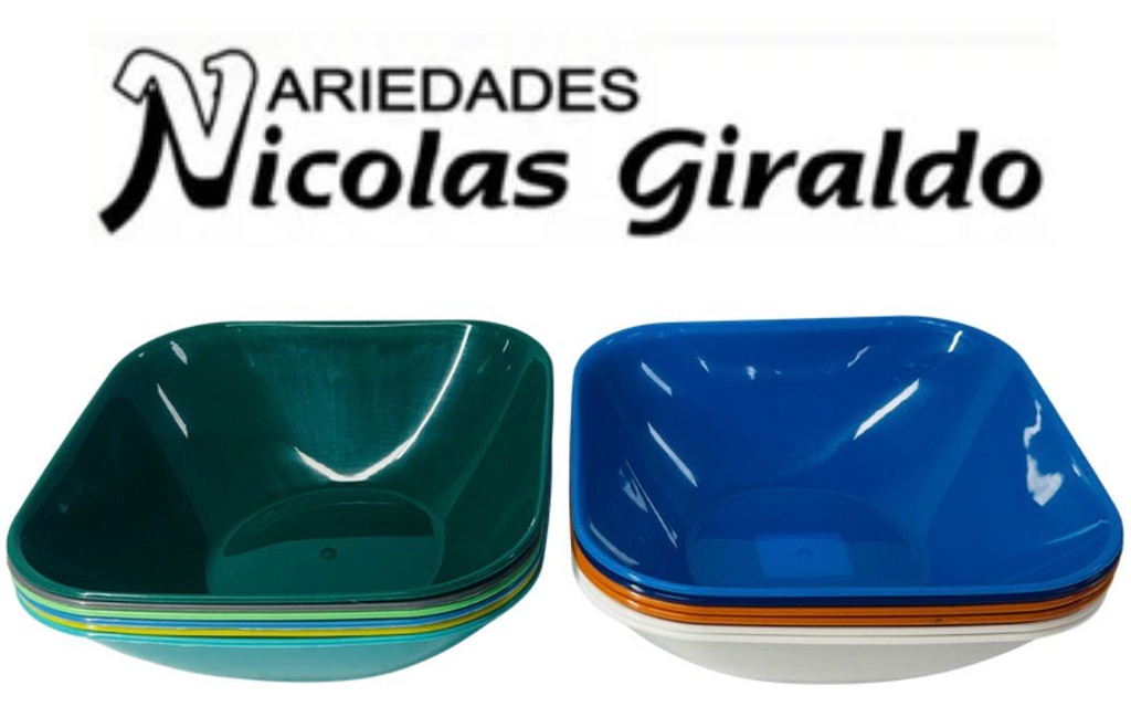 Plato plastico cuadrado hondo pequeño PQT X12   