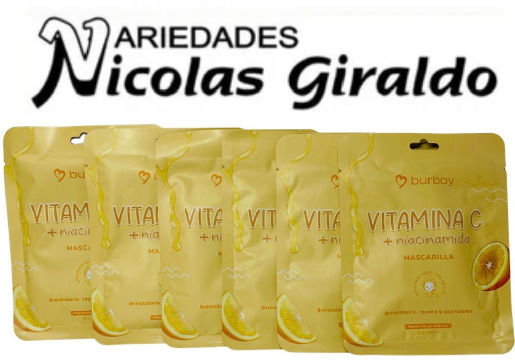Mascarilla en velo vitamina c PQTX12  