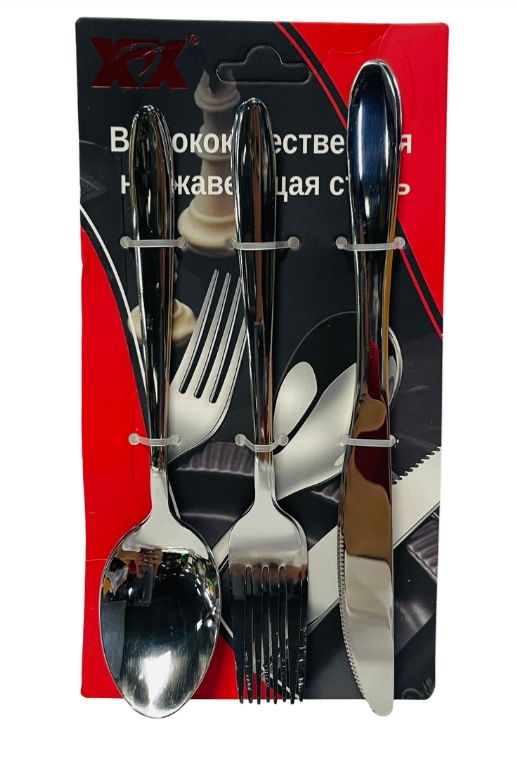 Set cubierto fino x6 cuchara-tenedor-cuchillo   
