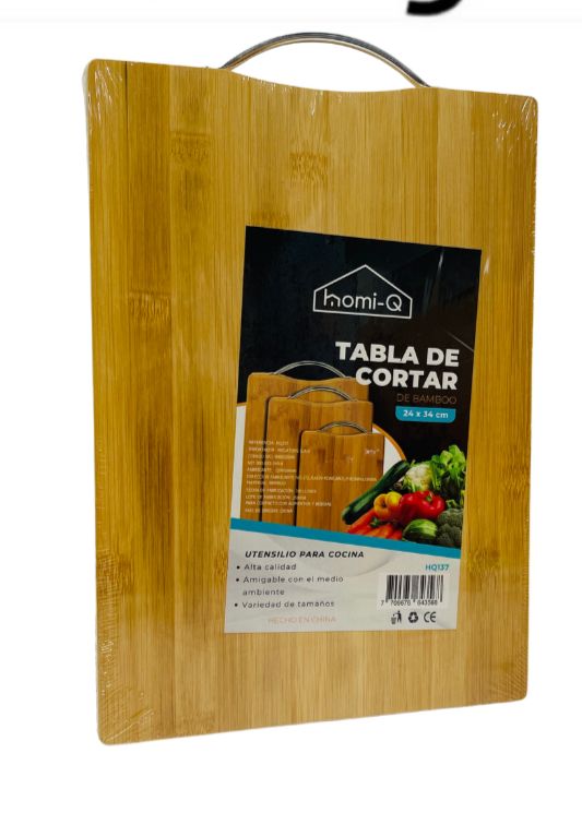 Tabla picar bambu con manija 24x34 