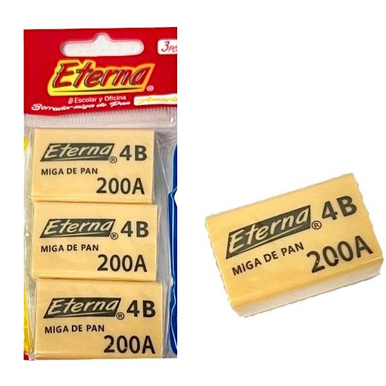 Borrador miga de pan beige x3 eterna