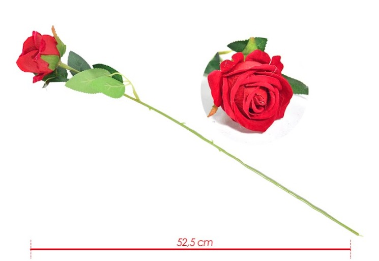 Flor artificial rosa roja x1 mediana  PQT X10