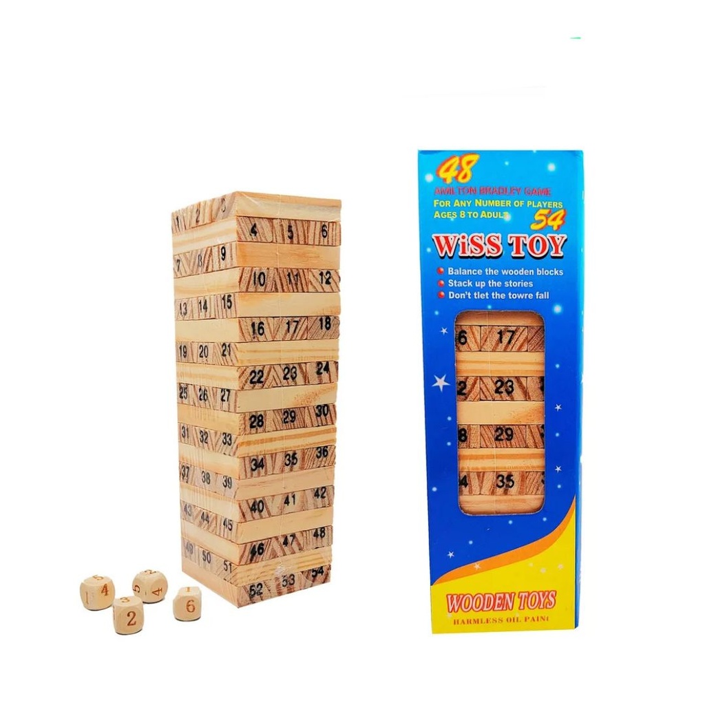 Didactico jenga grande numeros caja azul