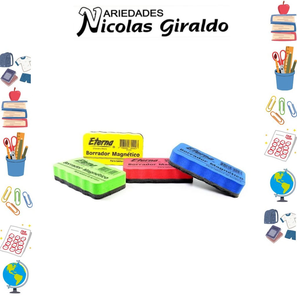 Borrador de tablero iman paquete x12