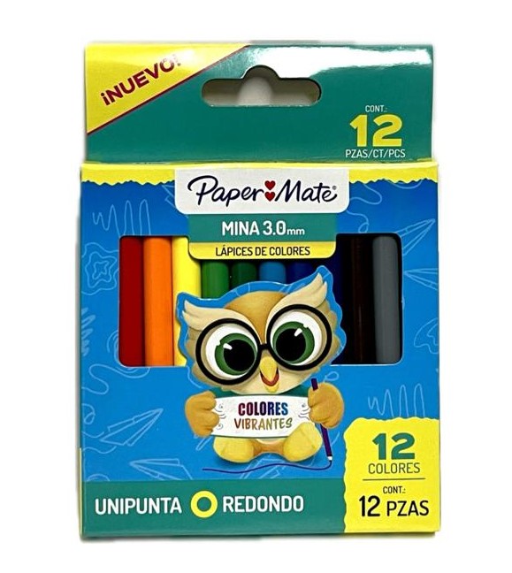 Color paper mate corto mina delgada x12 piezas