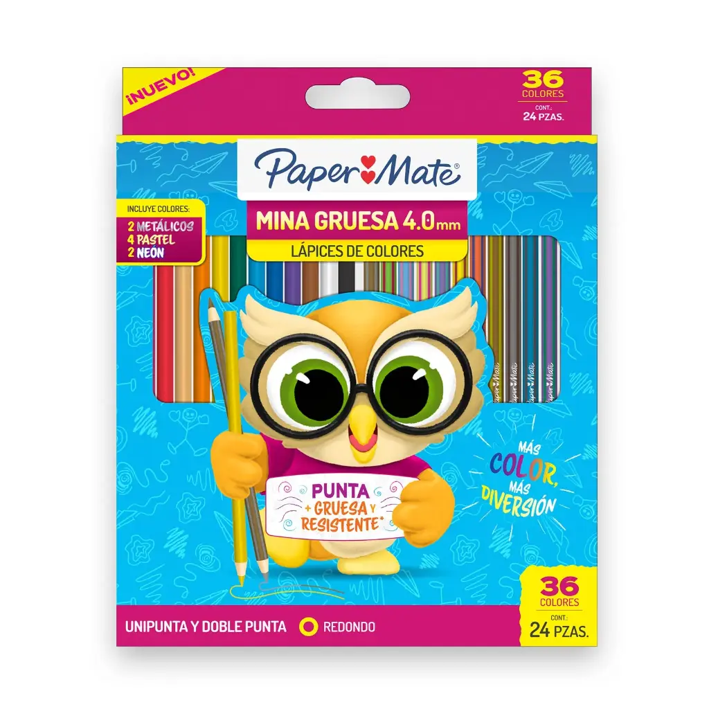 Color paper mate mina gruesa 24 piezas 36 colores