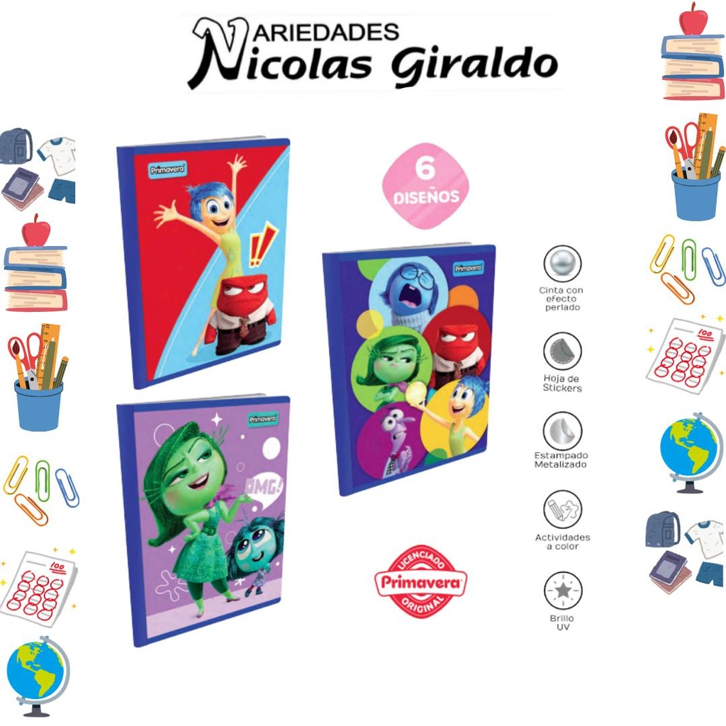 Cuaderno cosido prim. 100 H raya intensamente