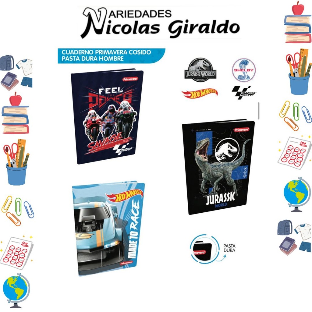 Cuaderno cosido primavera pasta dura 100H cuadro machine