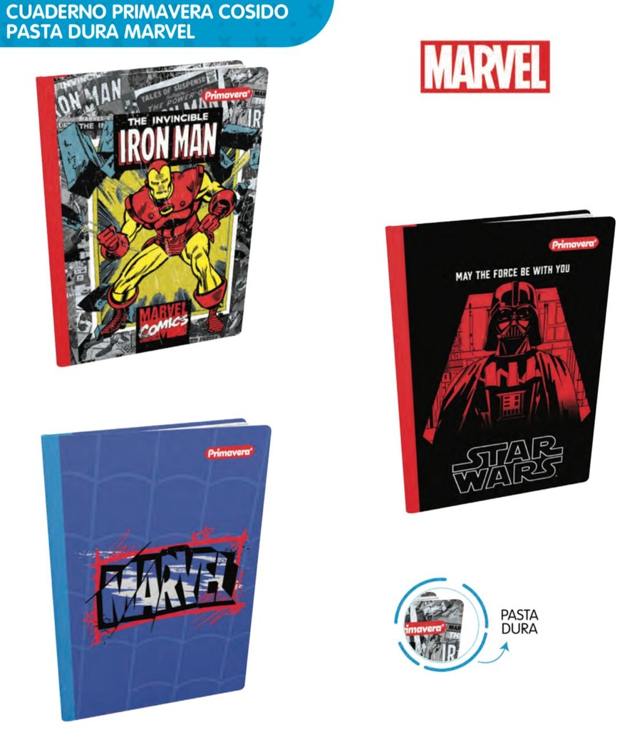 Cuad cosido prim. p.dura100 H cuadro marvel