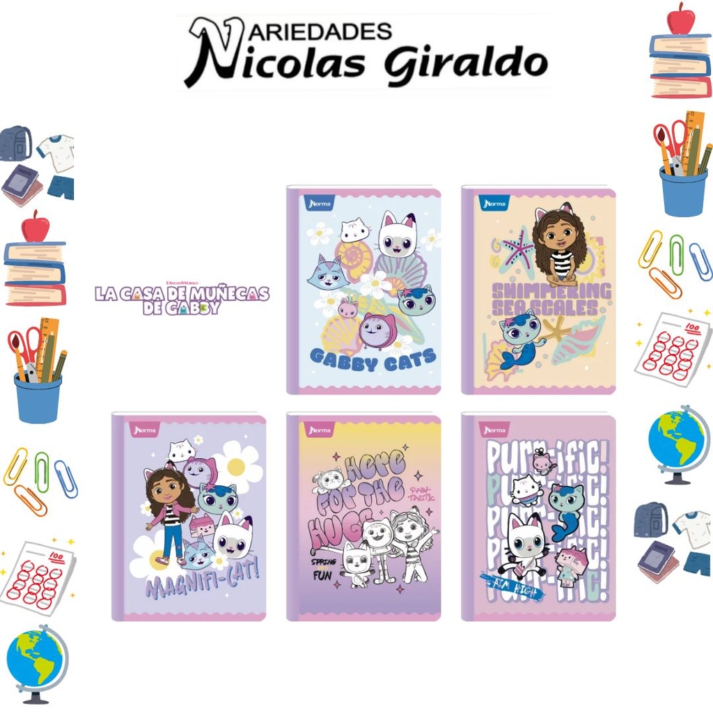 Cuaderno norma gama media gabby´s 100H raya