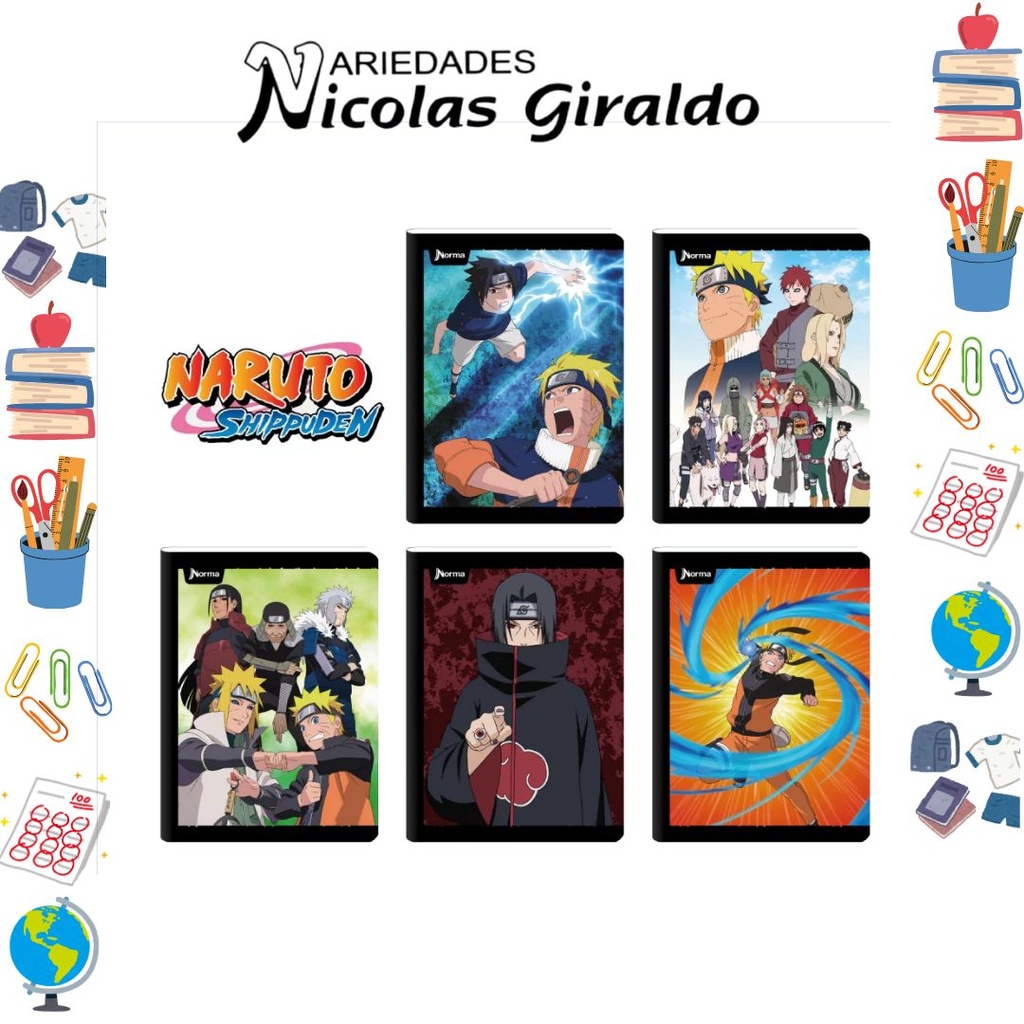 Cuaderno norma gama media naruto 100H cuadro