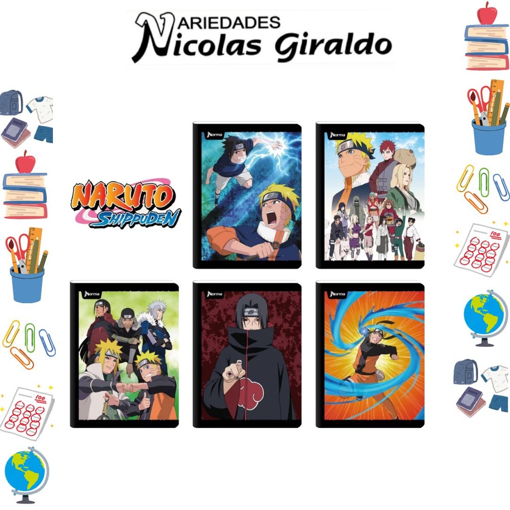 Cuaderno norma gama media naruto 100H raya