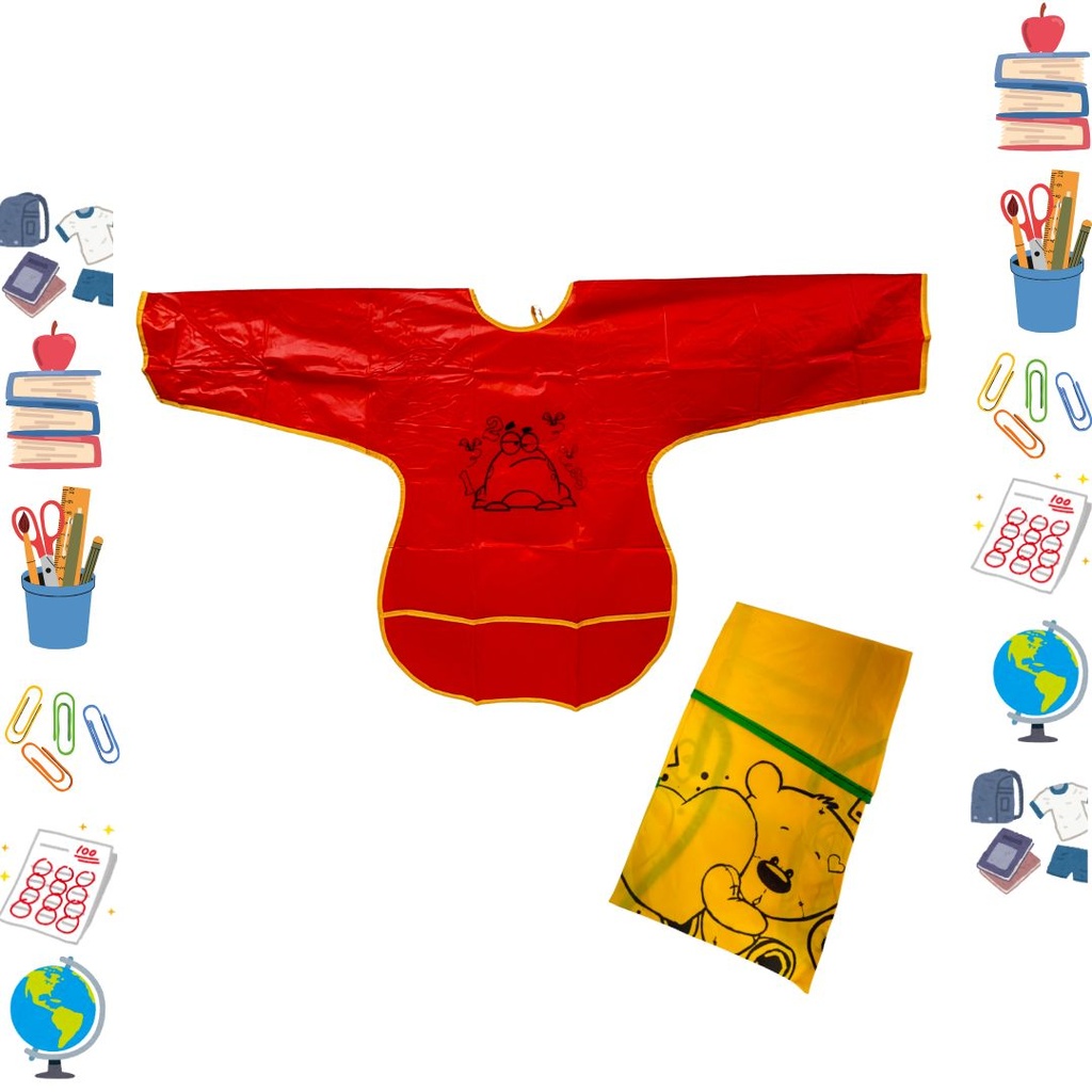 Delantal escolar plastico con manga(1DPEM)