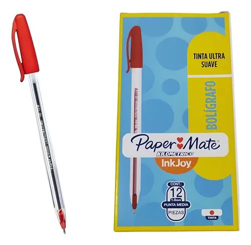 Lapicero kilometrico 100 rojo 1.0 tapa x12