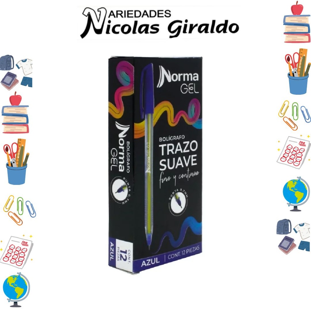 Lapicero norma .7 tapa azul x12