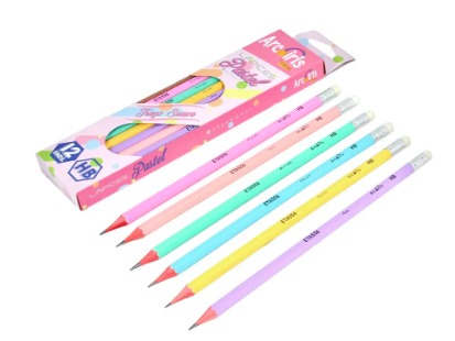 Lapiz eterna arcoiris pastel hb x12 mensaje